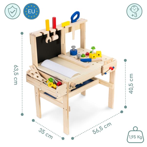 DIY-sæt af træ XXL - 75 dele + værktøjsbælte
