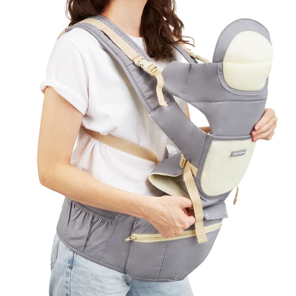 Ergonominen vauvan kantoreppu - AMY 10in1, harmaa