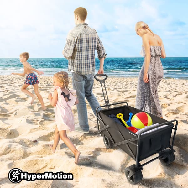HyperMotion foldbar strandklapvogn - sort, 120 kg