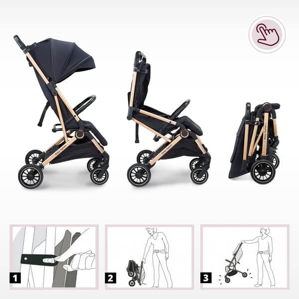 Moby-System LENA GOLD PRO klapvogn med kuffertfunktion