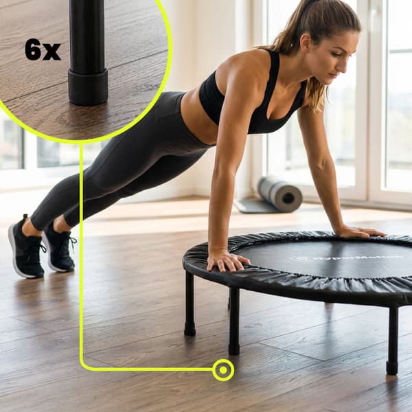 Fitness trampolin 91 cm HyperMotion sort til hjemmetræning