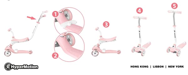 5in1 HyperMotion scooter - rosa Pink