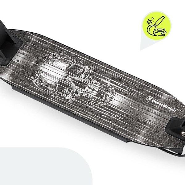 Tvåhjulig scooter för unga vuxna - med stötdämpare - HyperMotion Skyline - svart, aluminium - 100 kg