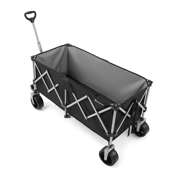 Foldbar strandvogn XXL 250L transportvogn HyperMotion sort/sølv