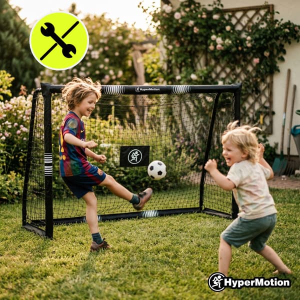 Fodboldmål 180x120 cm HyperMotion sort stålmål med net