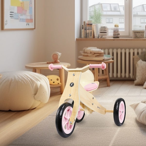 HyperMotion PERCY 2-in-1 puinen pyörä, vaaleanpunainen