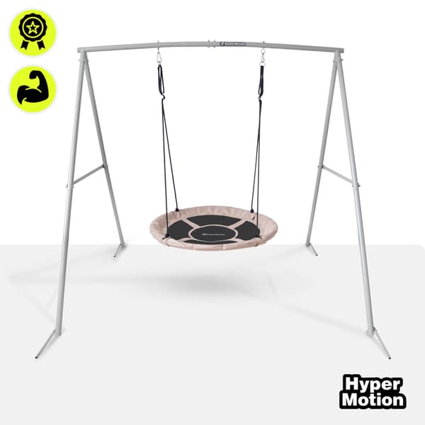 Fuglerede gynge med stativ 100 cm HyperMotion grå beige