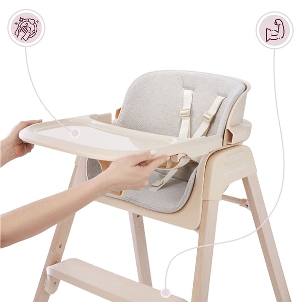 Hopfällbar barnstol Lumo 3-i-1 – beige