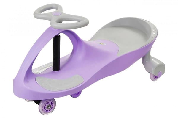 TwistCar Børnebil - Pastel Lilla Lysende Hjul!