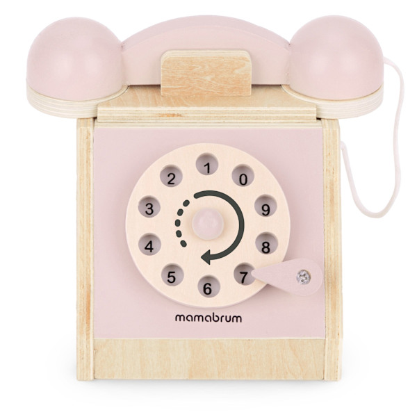 Retro Trætelefon - Pastelrosa, Mamabrum Model MAM121