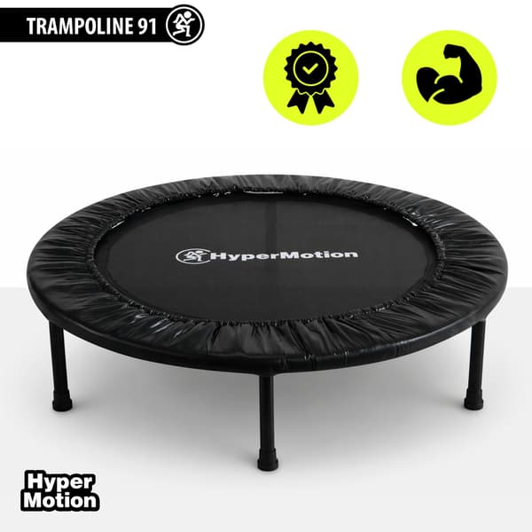 Fitness trampolin 91 cm HyperMotion sort til hjemmetræning