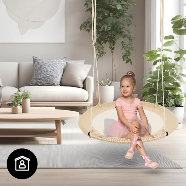 HyperMotion Stork's Nest Gunga - diameter 100 cm, färg beige boho Beige