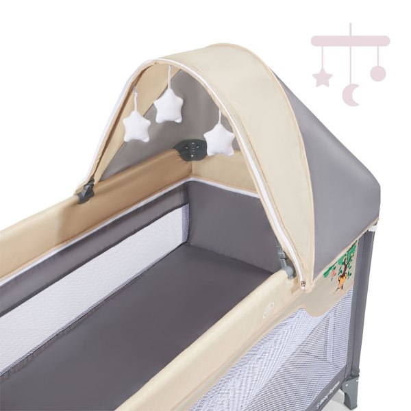 Resesäng 0 - 36 m med skötbord + Moby-System HUXLEY lekhage