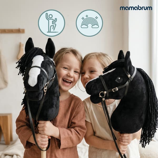 Hobby Horse kæphest til børn 68 cm sort Mamabrum