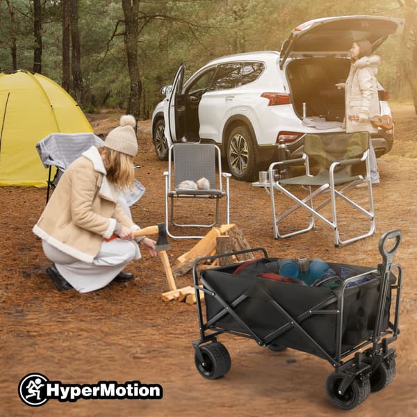 HyperMotion foldbar strandklapvogn - sort, 120 kg