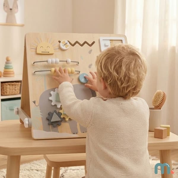 Dubbelsidig pedagogisk trästavla 2-i-1 Mamabrum