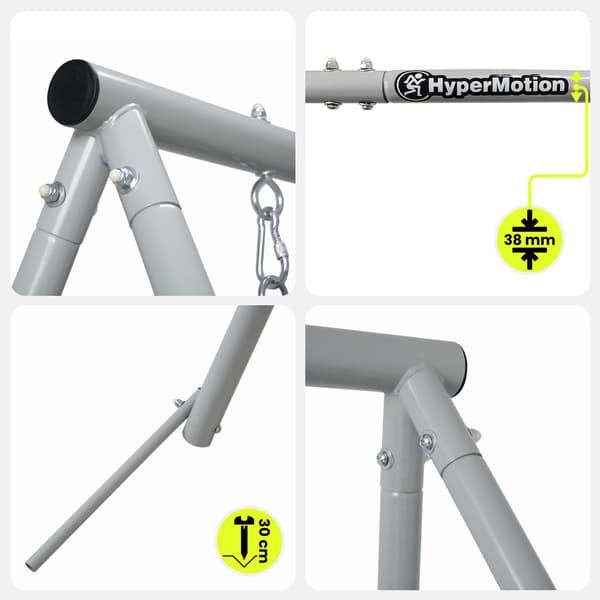 Fuglerede gynge med stativ 100 cm HyperMotion grå beige
