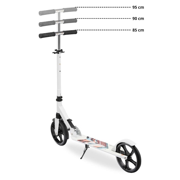Tvåhjulig sparkcykel för unga vuxna - med stötdämpare - Hypermotion CITY SWIFT Winter Fox - 100 kg White Fox