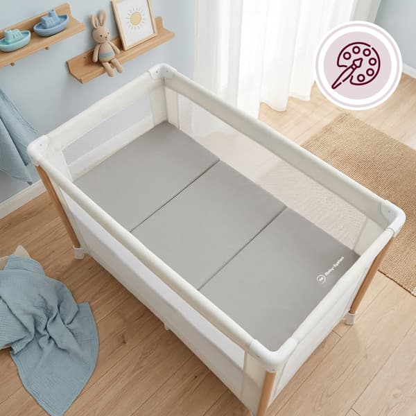Moby-System taitettava matkasängyn patja 120 × 60 cm, harmaa