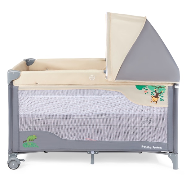 Resesäng 0 - 36 m med skötbord + Moby-System HUXLEY lekhage
