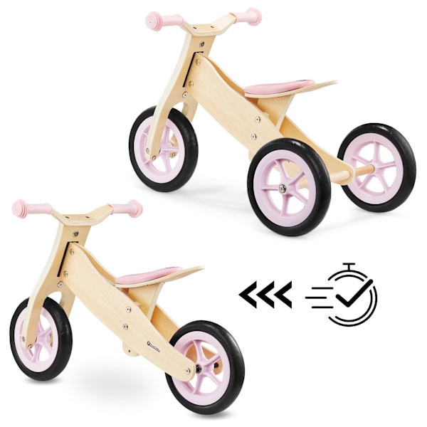 HyperMotion PERCY 2-in-1 puinen pyörä, vaaleanpunainen