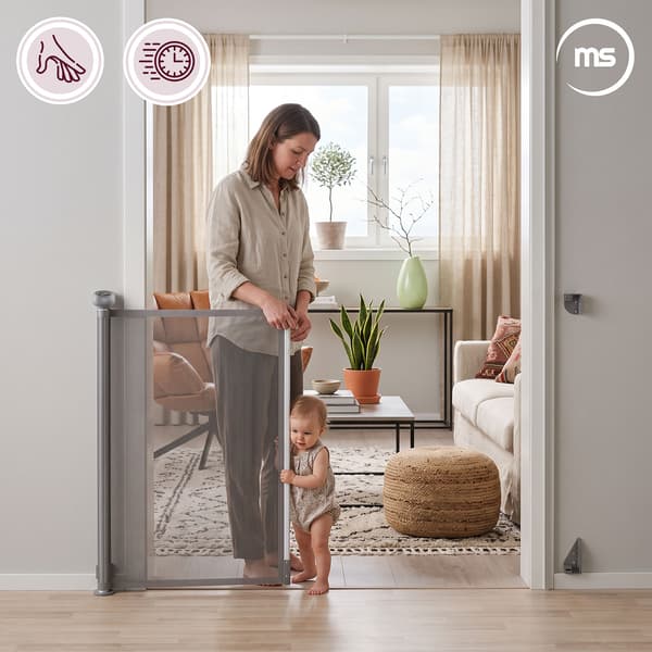 Moby-System HOMESAFE rullattava turvaportti 140 cm, harmaa