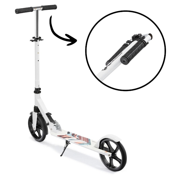 Tvåhjulig sparkcykel för unga vuxna - med stötdämpare - Hypermotion CITY SWIFT Winter Fox - 100 kg White Fox