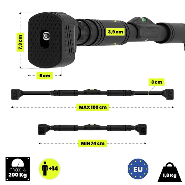 Justerbar pull-up stang 74–100 cm HyperMotion sort 200 kg