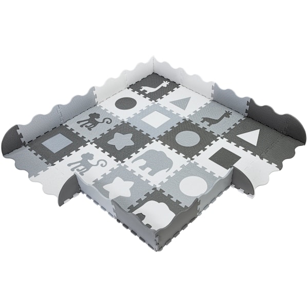 Vaahtomuovi palapelimatto XL 150 x 150 x 1cm reunuksella - EVA vaahto - harmaa Gray