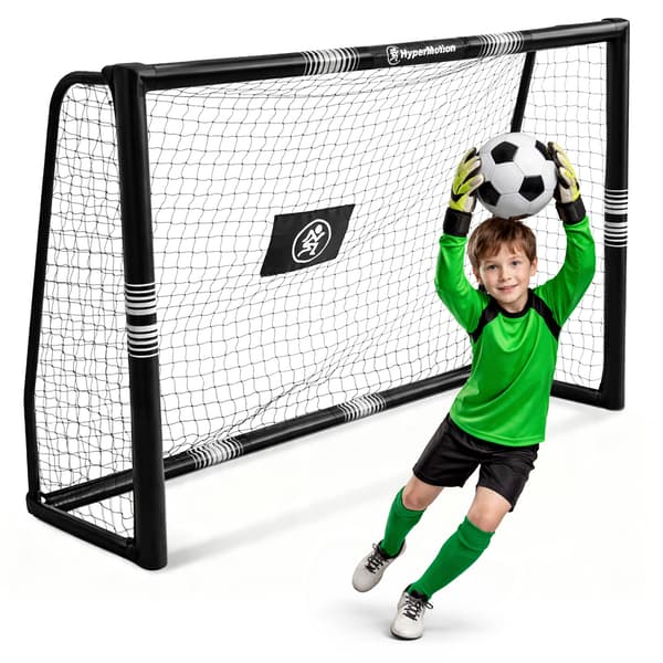 Fodboldmål 180x120 cm HyperMotion sort stålmål med net