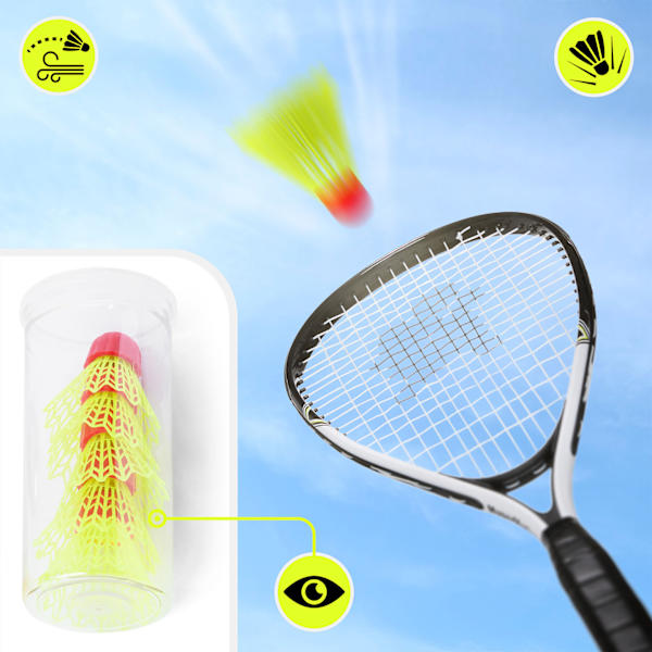 Speed Badminton set med 2 racketar och 5 speeders