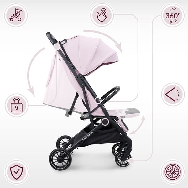 Moby-System LENA PINK PRO klapvogn med kuffertfunktion