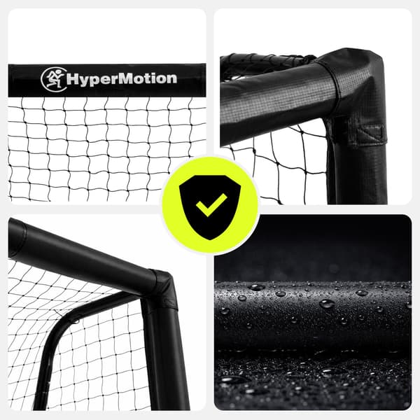 Fodboldmål 180x120 cm HyperMotion sort stålmål med net