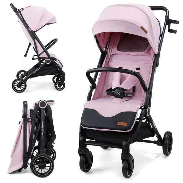 Moby-System LENA PINK PRO -rattaat, matkalaukuksi taittuva