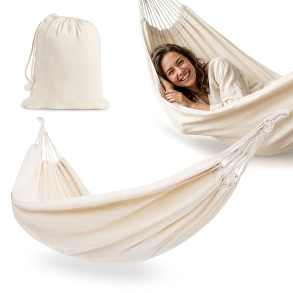 Boho hængekøje beige med opbevaringspose | HyperMotion