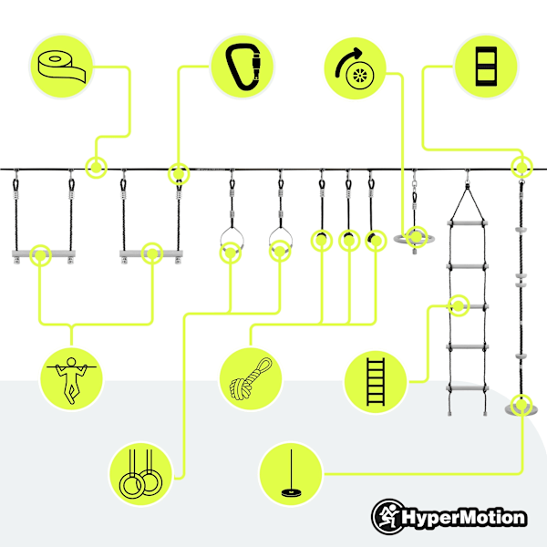 Ninja Rata Lapsille - HyperMotion Slackline 10Os