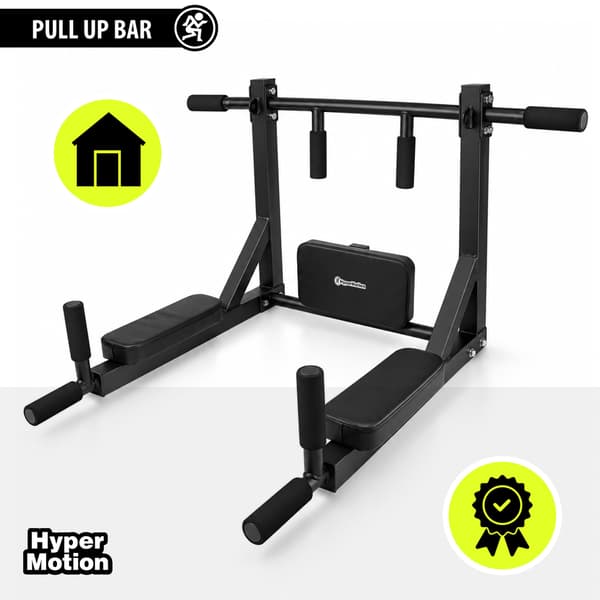 HyperMotion väggmonterad pull up-stång 97 cm, 200 kg, svart