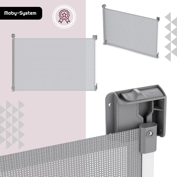 Moby-System STAIRSAFE rullattava turvaportti 140 cm, harmaa