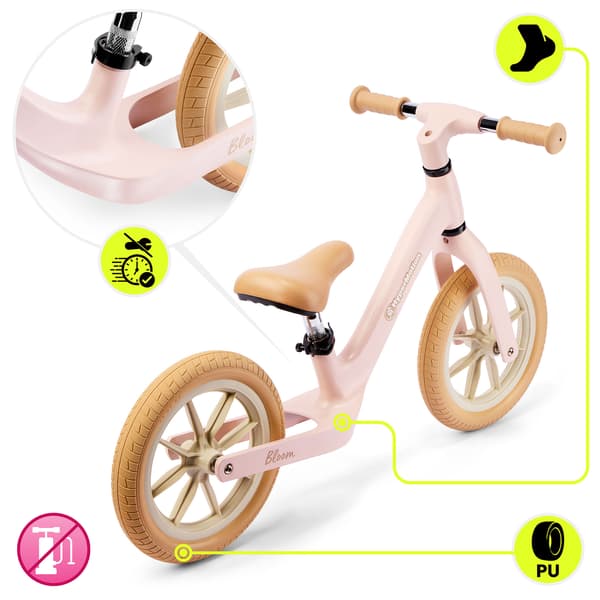 Springcykel HyperMotion Bloom 12 tum puderrosa lätt