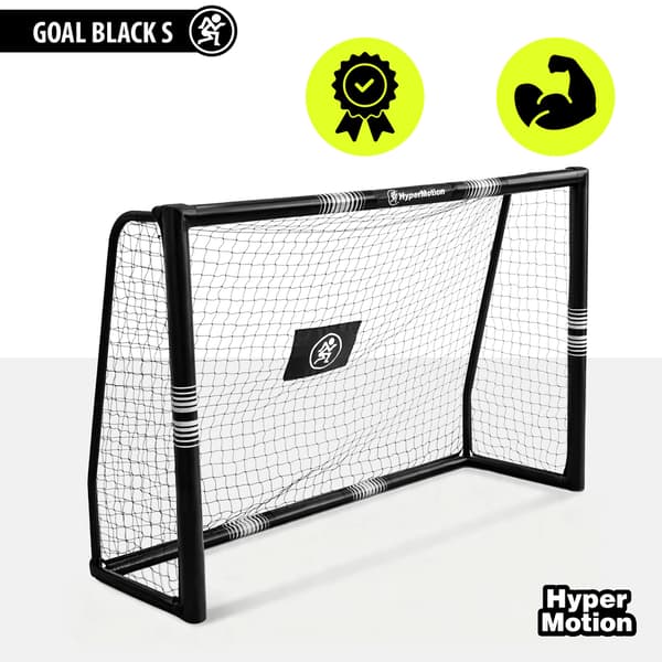 Fodboldmål 180x120 cm HyperMotion sort stålmål med net