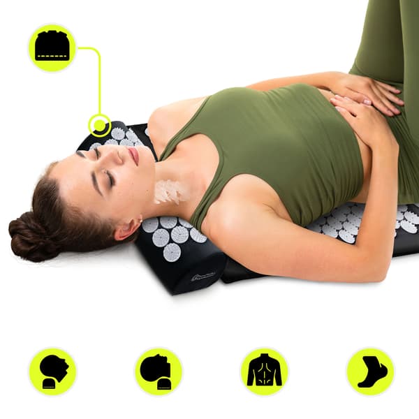 Akupressurmåtte XL 130 cm med pude og pose – HyperMotion
