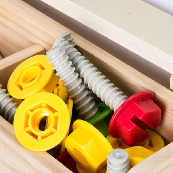 DIY-sæt af træ XXL - 75 dele + værktøjsbælte
