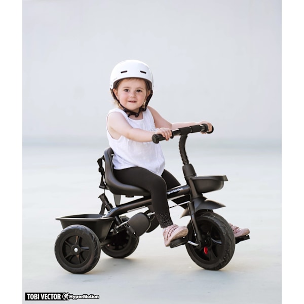 HyperMotion TOBI VECTOR trehjulet cykel - evigt oppustelige hjul + skubbebøjle. Farve: sort. Black