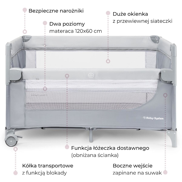 Closely 3-i-1-bärbarnsäng med skötbord, madrass och bärväska