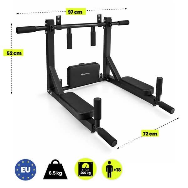 HyperMotion väggmonterad pull up-stång 97 cm, 200 kg, svart