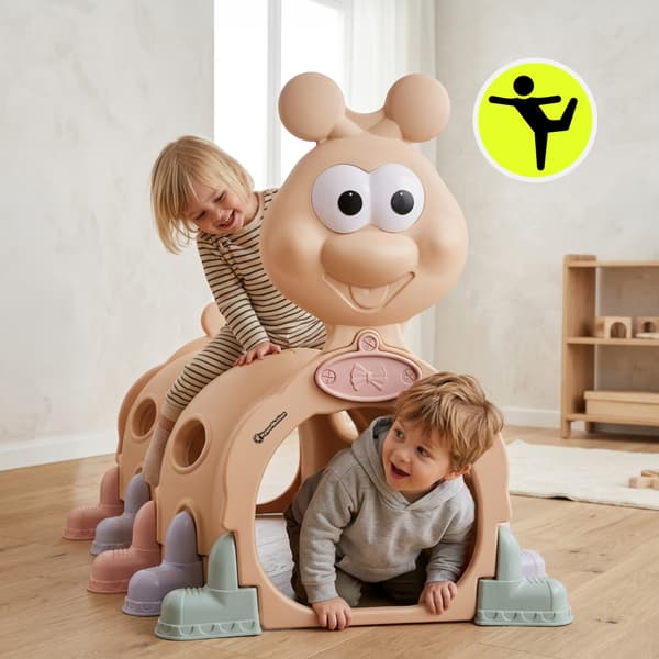 HyperMotion Legetunnel Glad Larve til hjem og have, beige