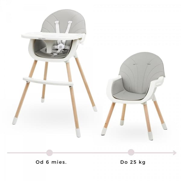 Moby-System 3-i-1 Højstol Amelia, Grå