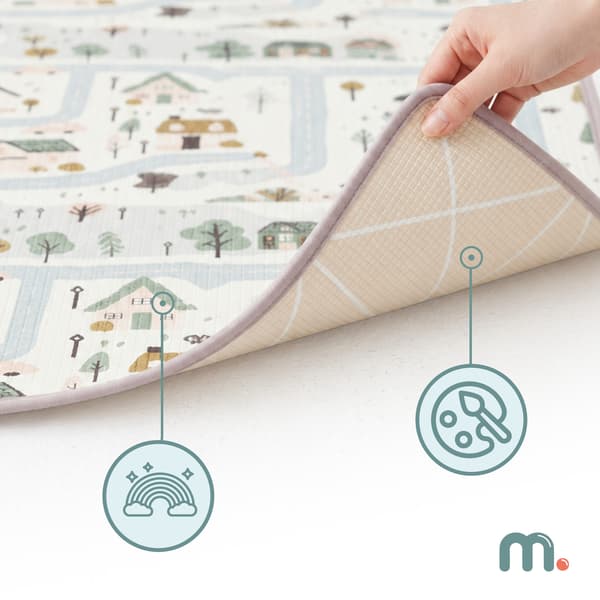 Mamabrum Vendbar skummåtte 180x150 cm XPE til børn 15 mm Beige