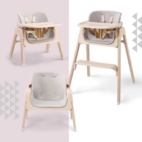 Moby-System Lumo 3-i-1 hopfällbar matstol beige