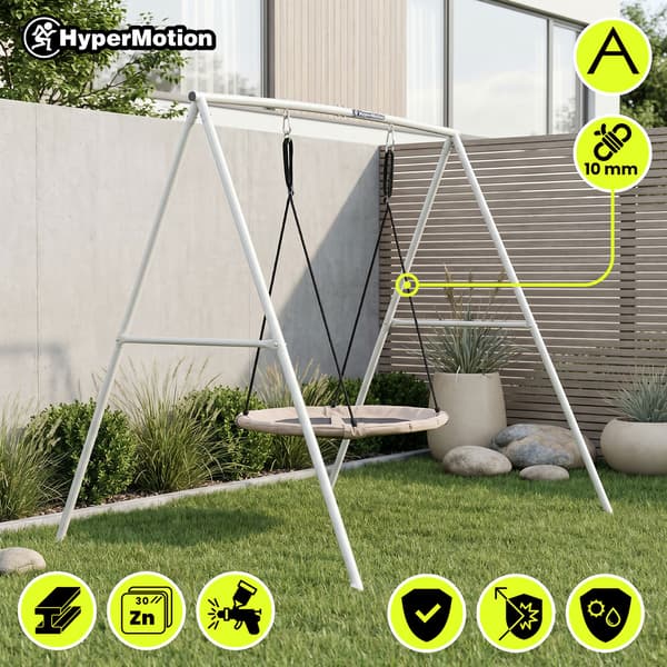 Fuglerede gynge med stativ 100 cm HyperMotion grå beige